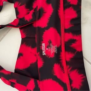 Buttery Soft Red & Black sports bra